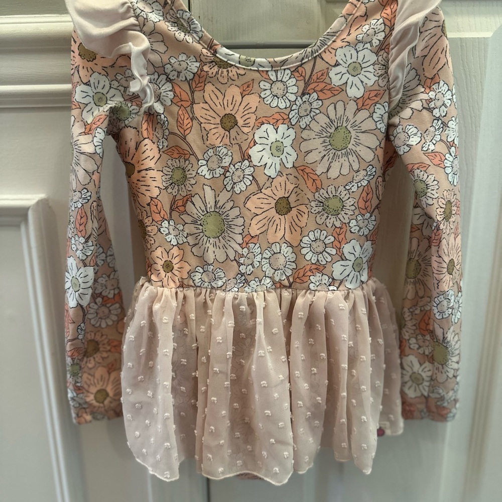 Cheeky Plum Pink Floral Dress with Tulle Skirt